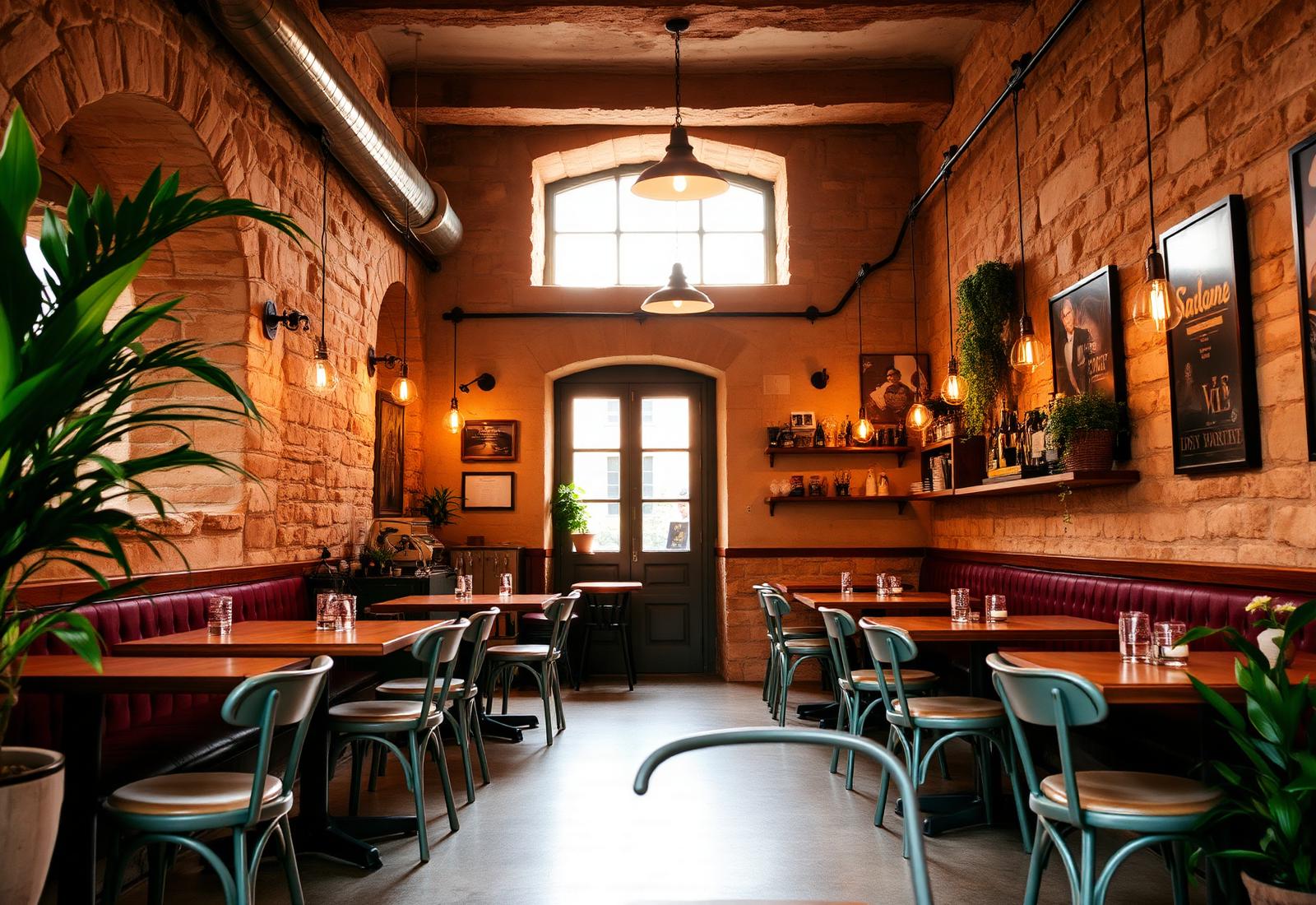 Interior cálido del Petit Café en Tarragona